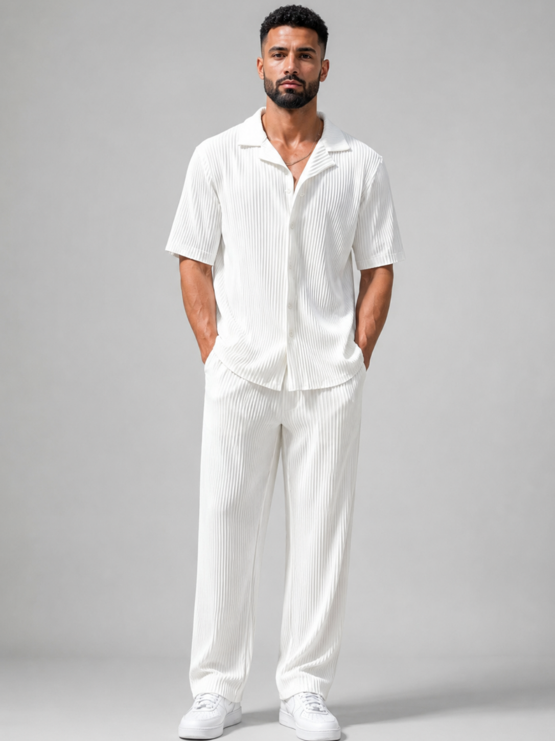 Men’s Short Sleeve Shirt and Trouser Set