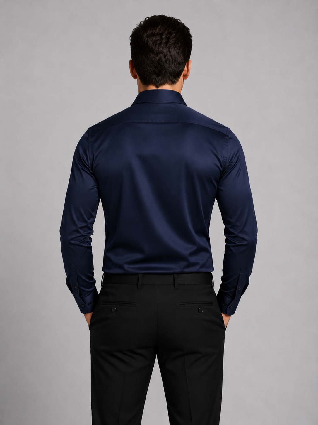Men’s Button-Front Shirt with Long Sleeves