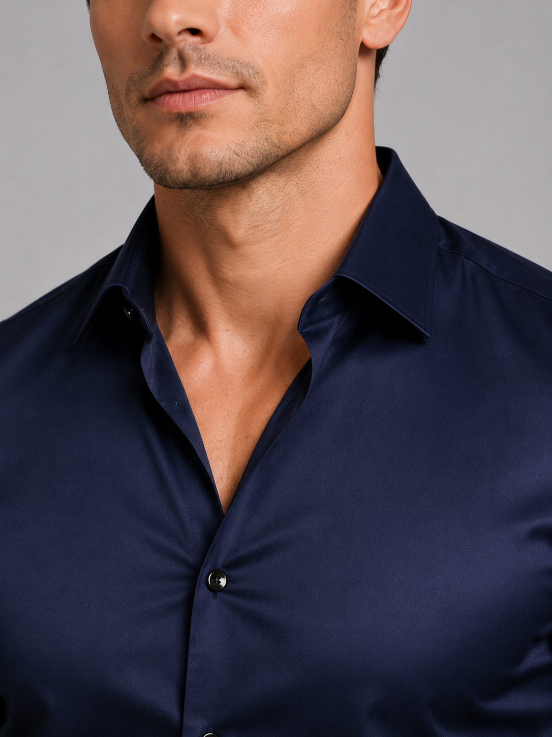 Men’s Button-Front Shirt with Long Sleeves