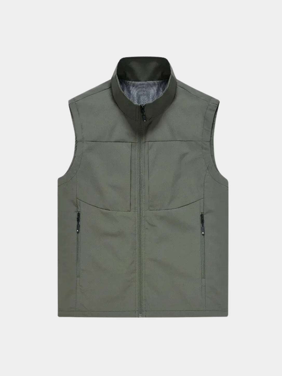 Men’s Utility Gilet Jacket with Stand Collar and Pockets