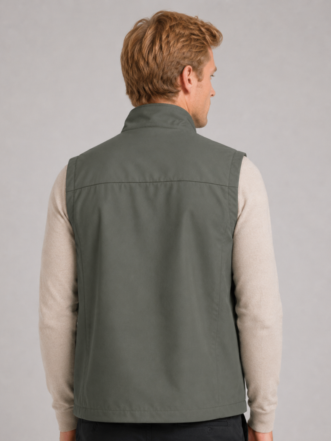 Men’s Utility Gilet Jacket with Stand Collar and Pockets