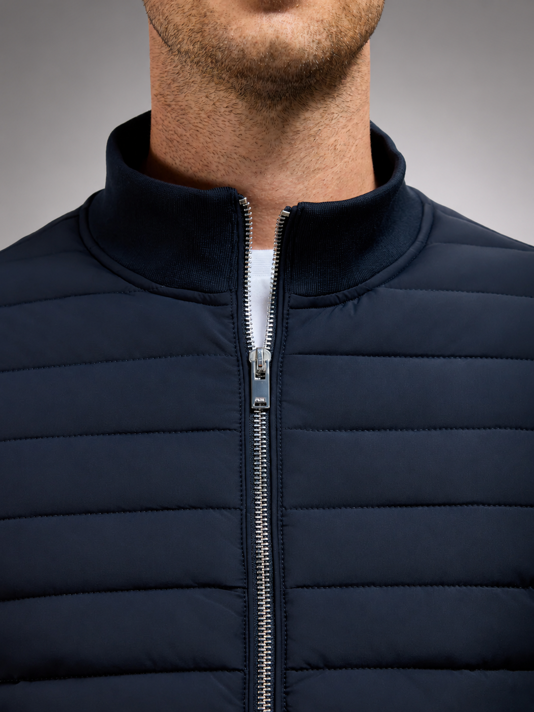 Men’s Zip Jacket with Padded Front Panels