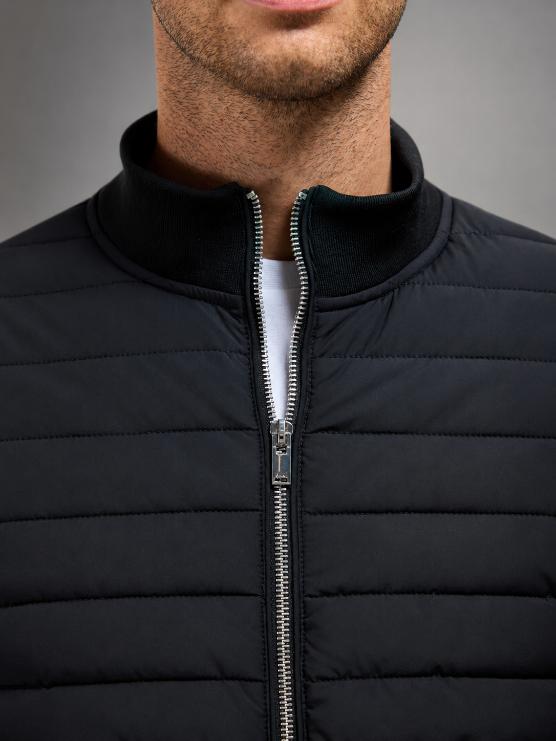 Men’s Zip Jacket with Padded Front Panels
