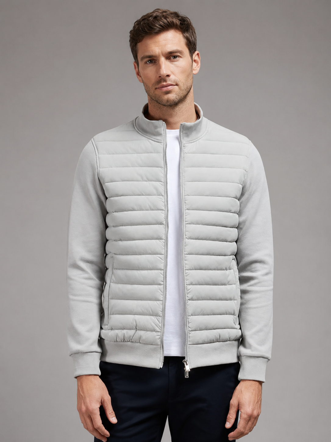 Men’s Zip Jacket with Padded Front Panels