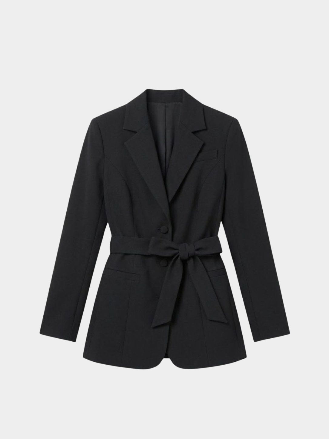 Women’s Belted Blazer with Structured Shoulders