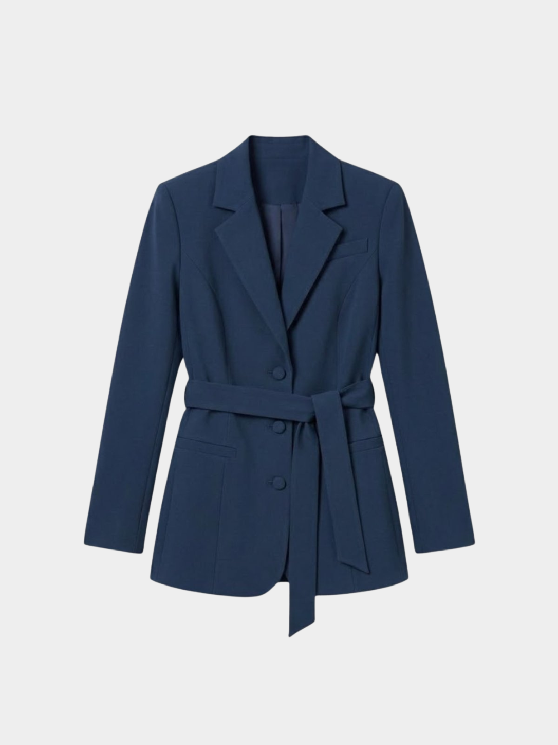 Women’s Belted Blazer with Structured Shoulders