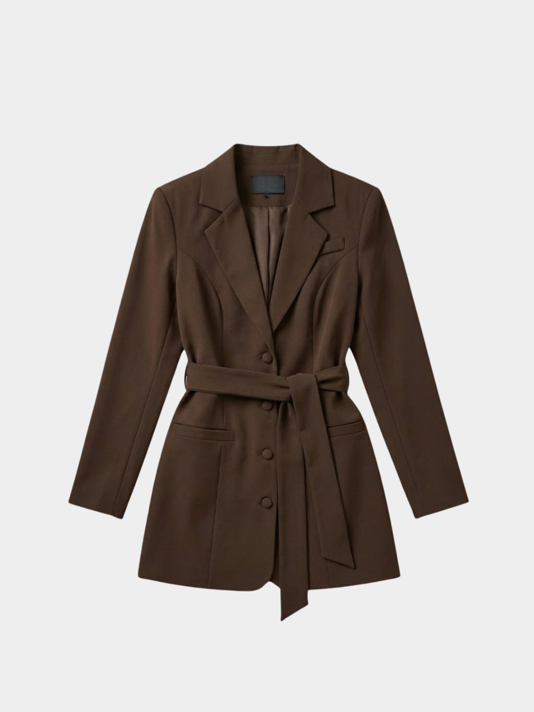 Women’s Belted Blazer with Structured Shoulders