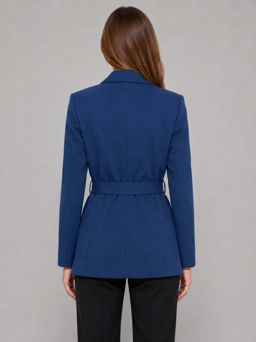 Women’s Belted Blazer with Structured Shoulders