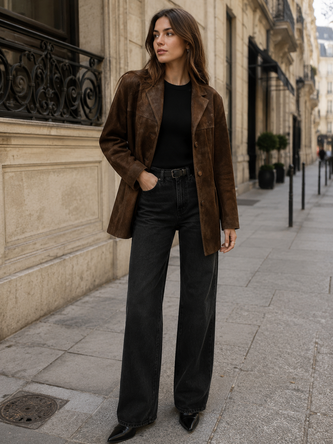 Women’s Button Blazer with Patch Pockets