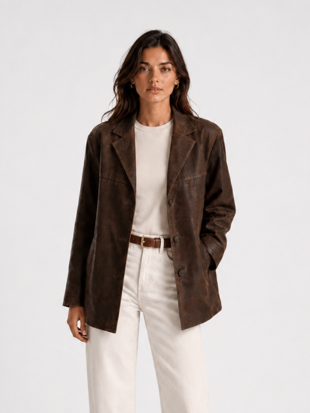 Women’s Button Blazer with Patch Pockets