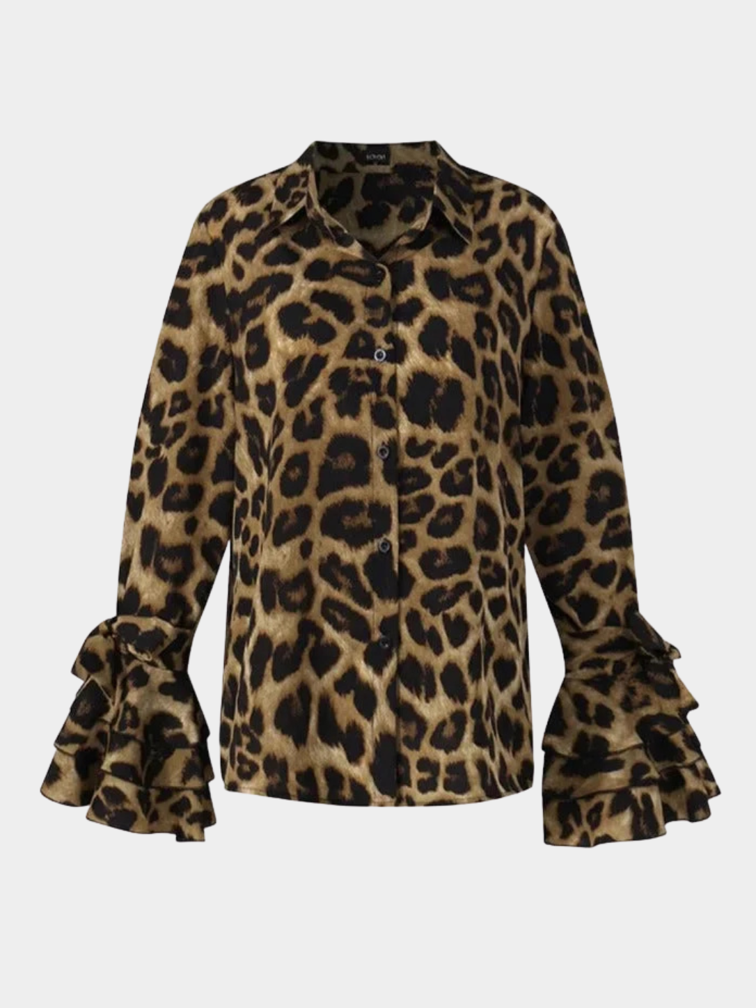 Women’s Button Front Blouse with Ruffle Cuffs