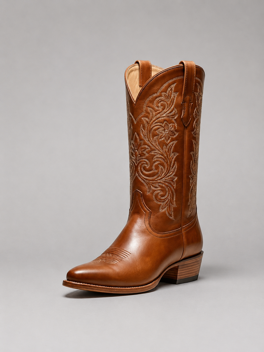 Women’s Cowboy Boots with Embroidered Knee-High Design