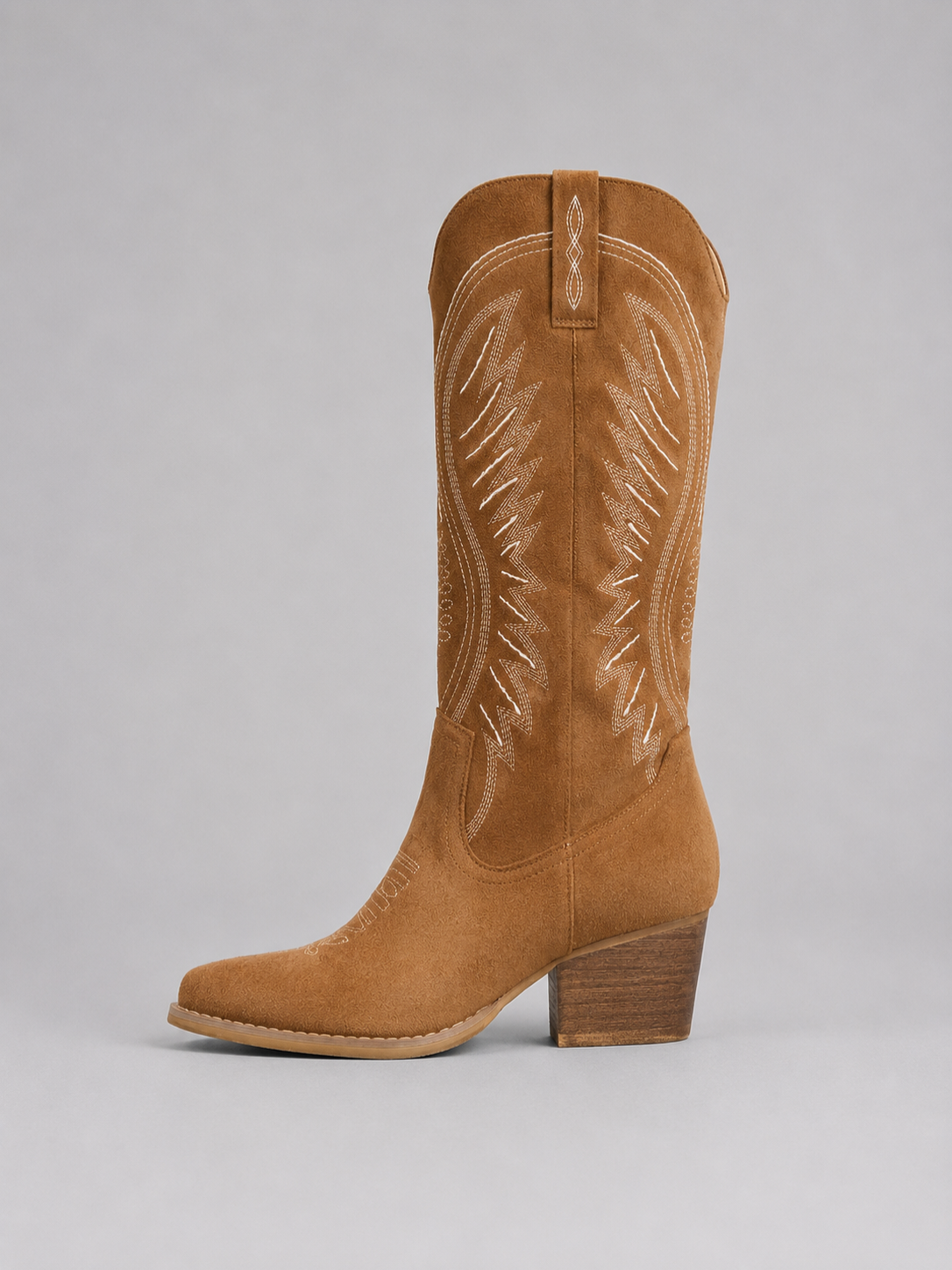 Women’s Cowboy Boots with Embroidered Knee-High Shaft