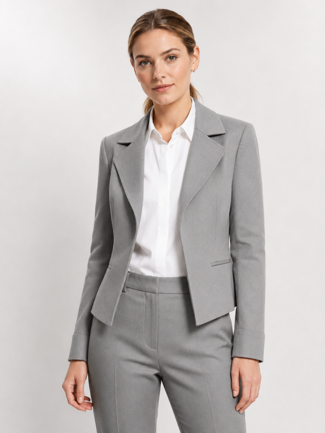Women’s Cropped Blazer with Lapel Collar