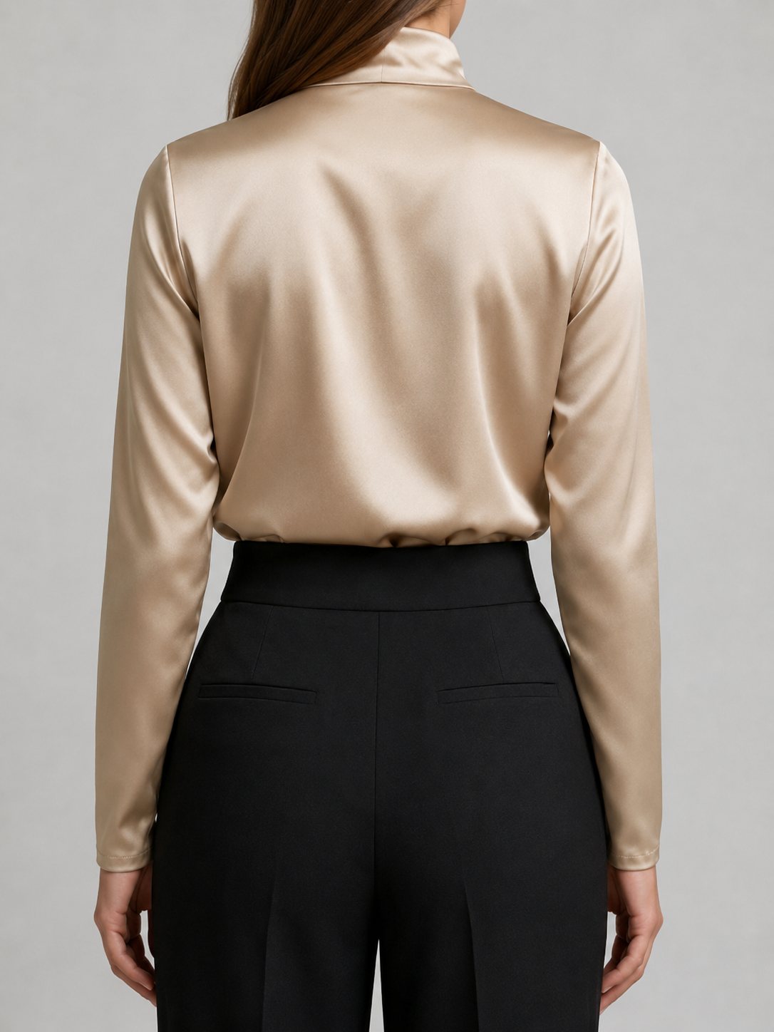 Women’s High Neck Blouse with Long Sleeves