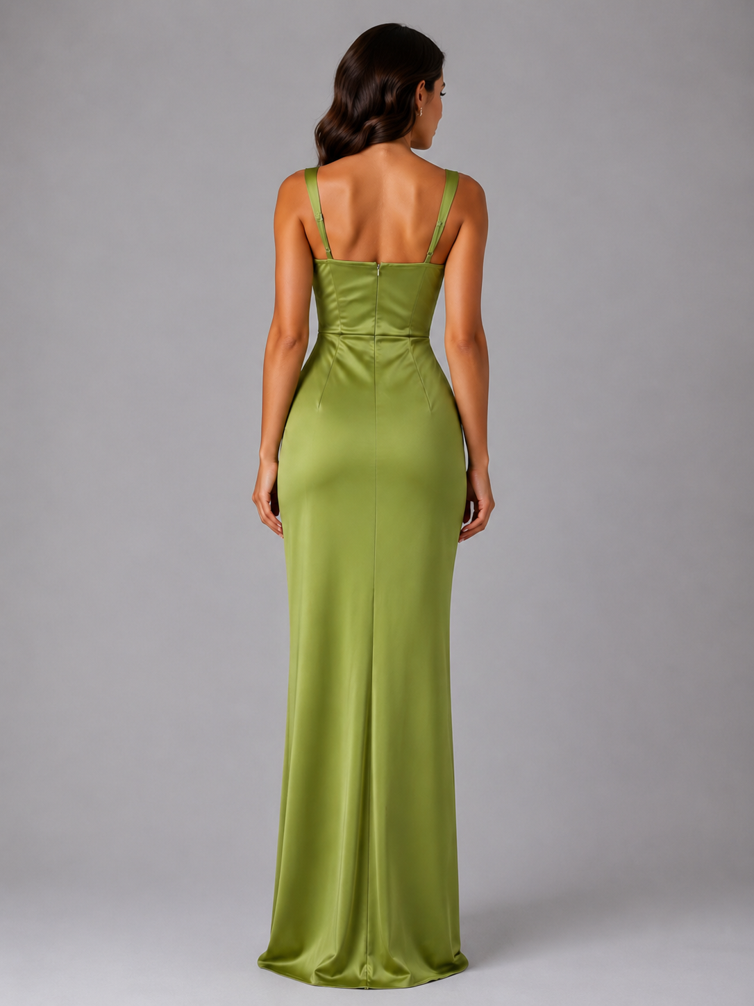 Women’s Maxi Dress with Square Neck and Ruched Waist