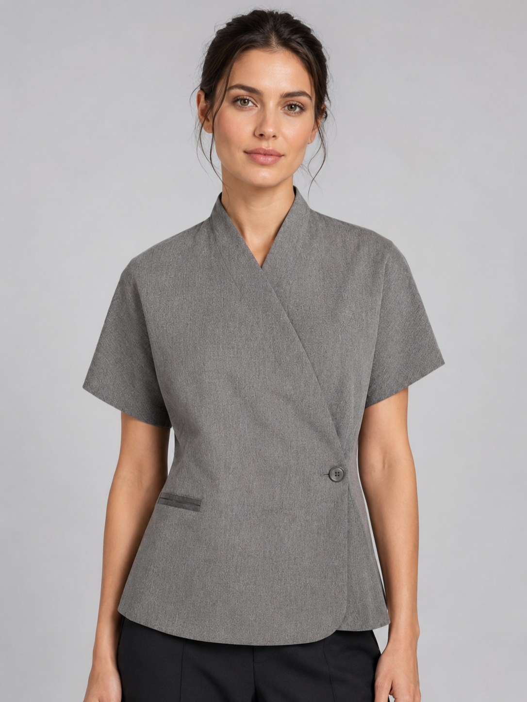 Women’s Short Sleeve Blazer with V-Neck