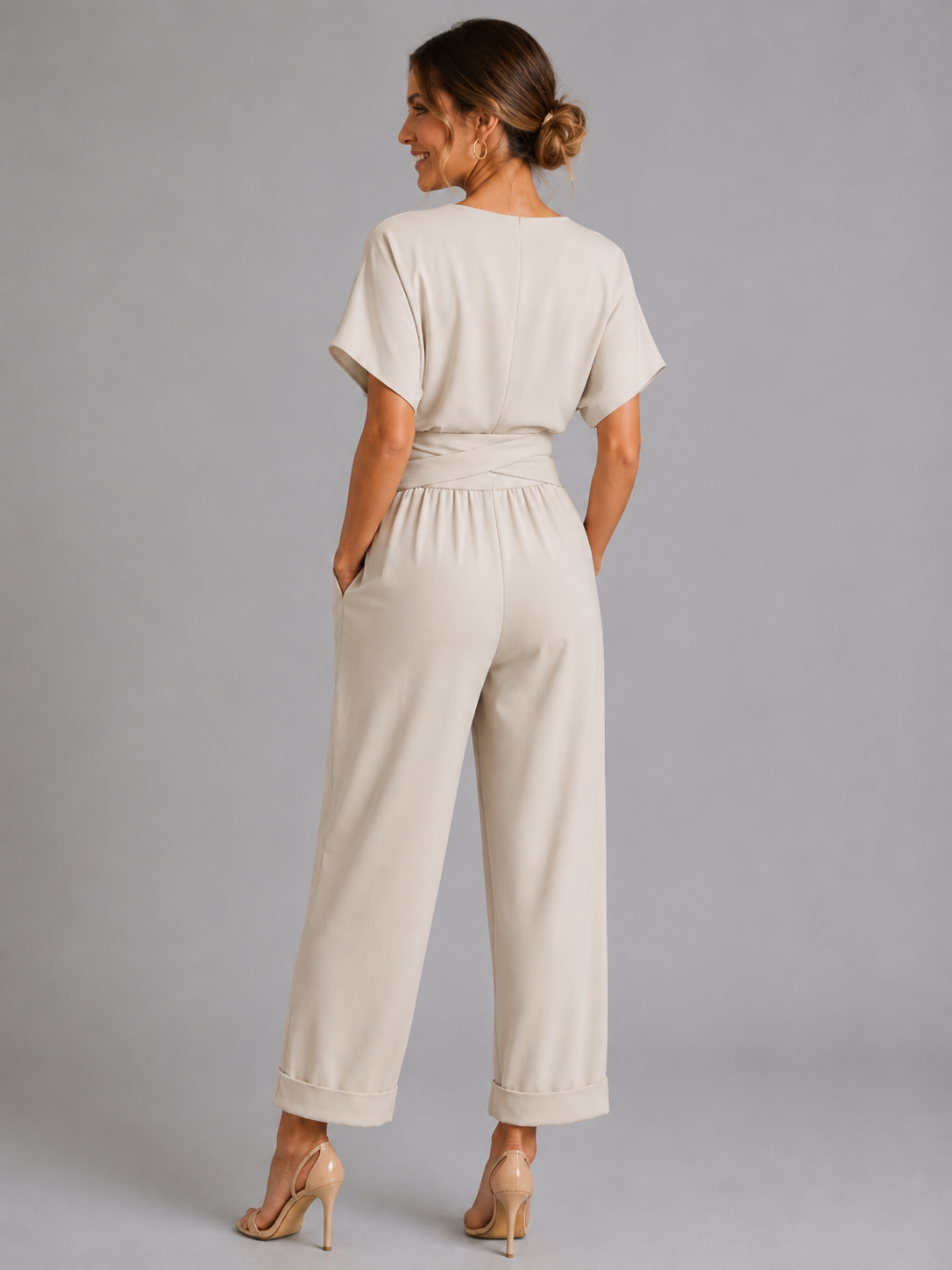 Women’s Wrap Top and Wide-Leg Set