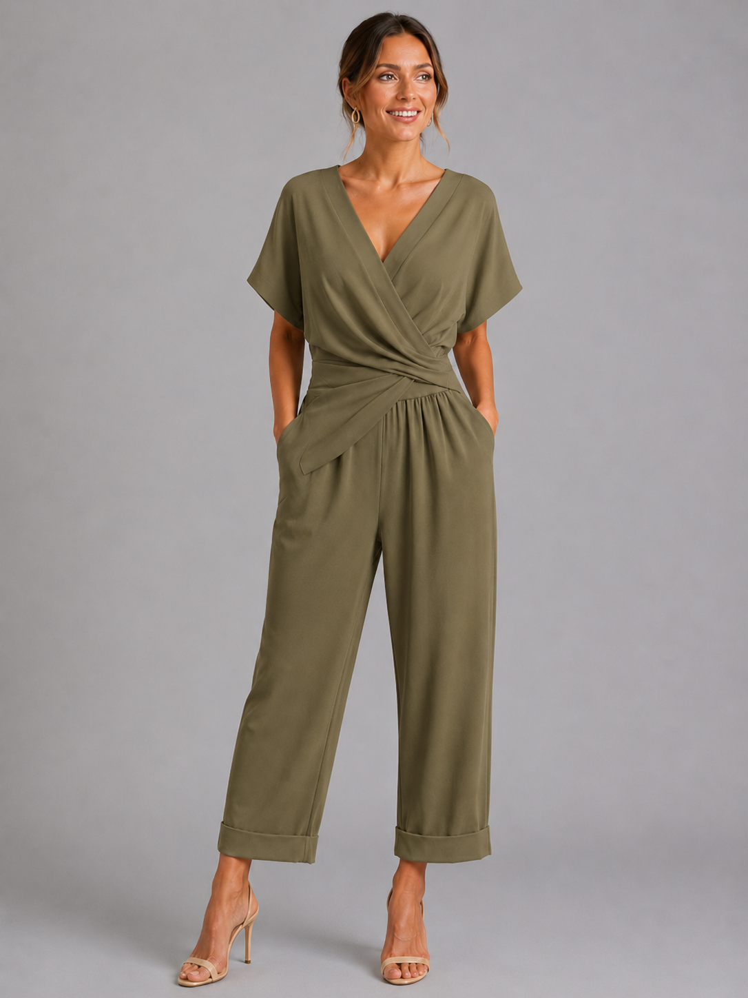 Women’s Wrap Top and Wide-Leg Set