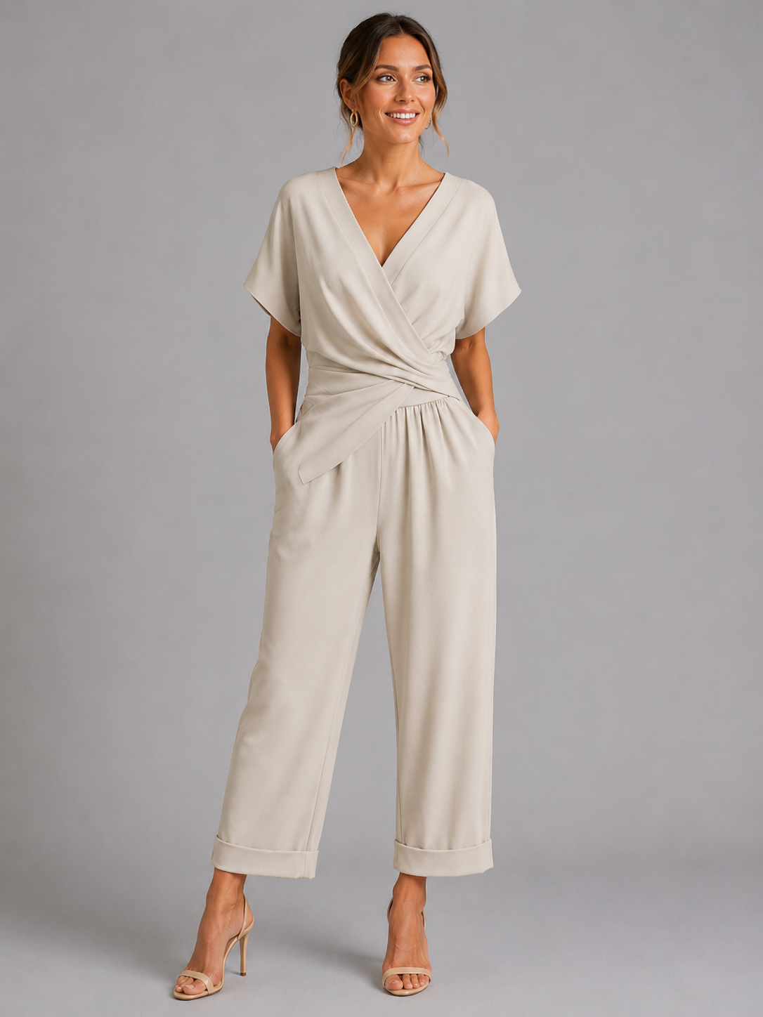 Women’s Wrap Top and Wide-Leg Set